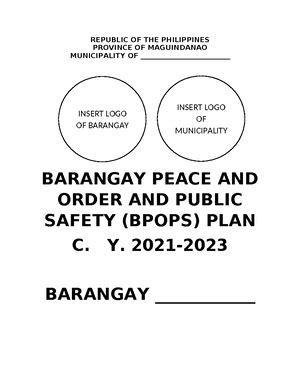 bpops plan barangay|Barangay Peace and Order and Public Safety (Bpops) Plan CY.